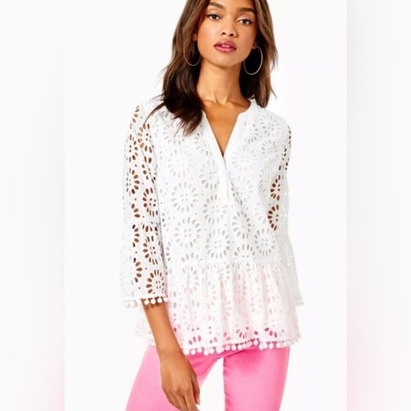 Lilly Pulitzer Tops - Lilly Pulitzer Resort White Bekah Allover Eyelet Top